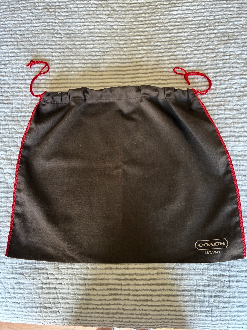 COACH Chocolate Brown Dust Bag forPurse/Drawstring 16x13 in.